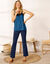 Legging bootcut uni, taille élastiquée (marine)