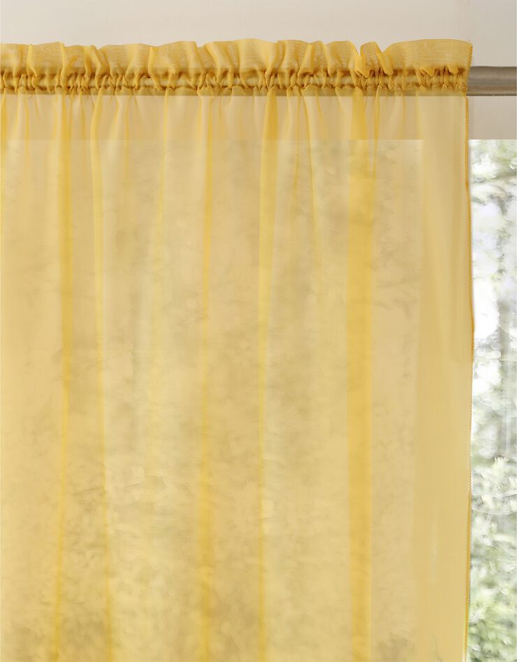 Panneau voile uni finition galon fronceur (jaune)