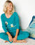 Pyjama en coton imprimé hiboux manches longues  (vert sapin)