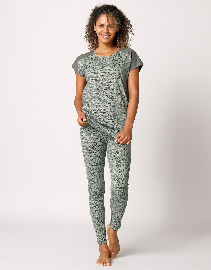 Legging imprimé effet chiné (kaki) Legging imprimé effet chiné (kaki)