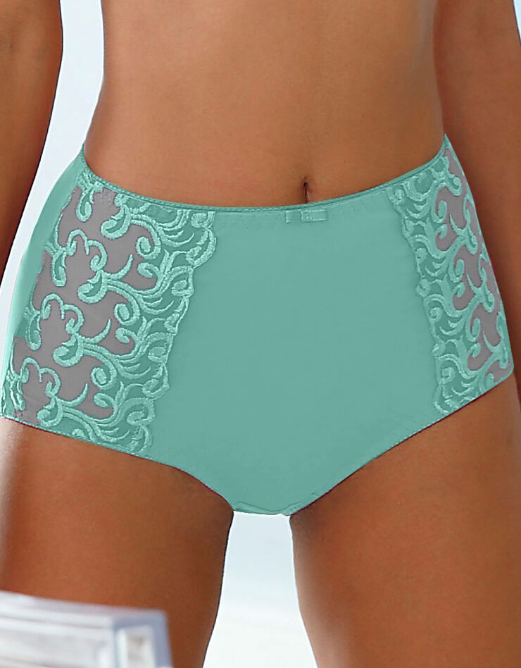 Gainette ventre plat microfibre tulle brodé Sienne - lot de 2 (aqua + blanc) Gainette ventre plat microfibre tulle brodé Sienne - lot de 2 (aqua + blanc)