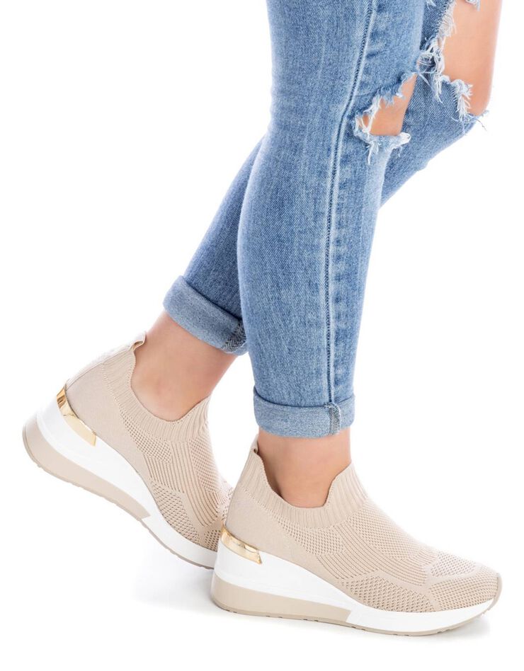 Baskets compensées à enfiler  (beige)