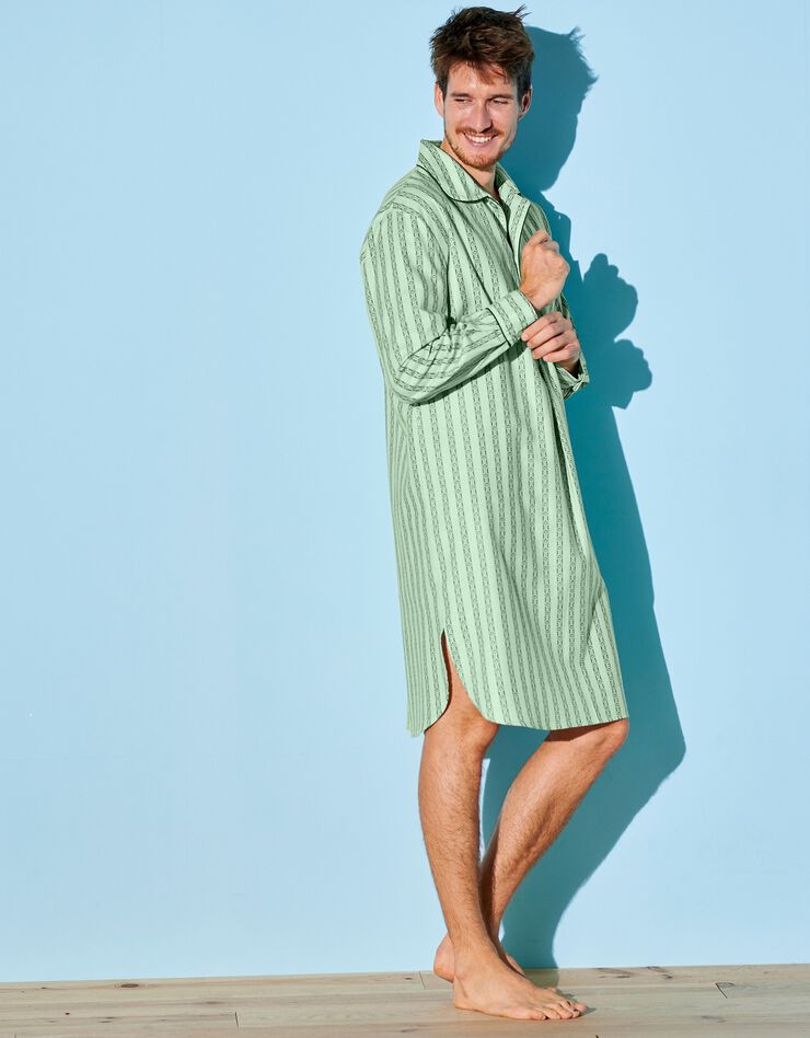 Chemise de nuit - pilou coton (vert) Chemise de nuit - pilou coton (vert)