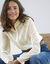 Blouse col montant volantée, dentelle (écru)