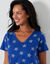 Chemise de nuit longue imprimée étoiles (bleu dur)