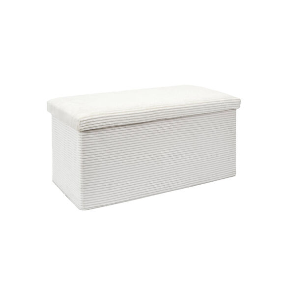 Banc-coffre pliable uni c&ocirc;tel&eacute; (blanc)