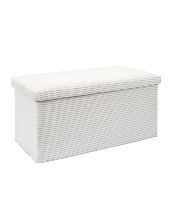 Banc-coffre pliable uni c&ocirc;tel&eacute; (blanc)