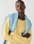 Pull col rond, maille poilue fantaisie (jaune p&acirc;le)