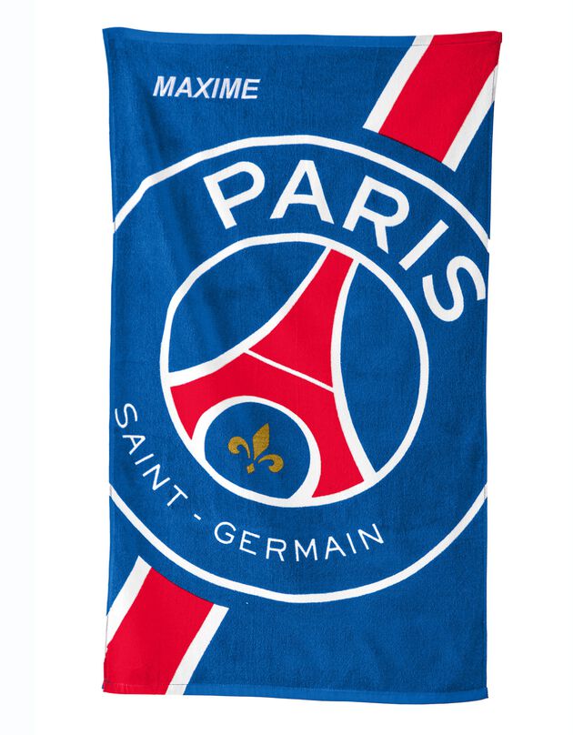 Drap de bain "PSG Cropped"® personnalisable (bleu)