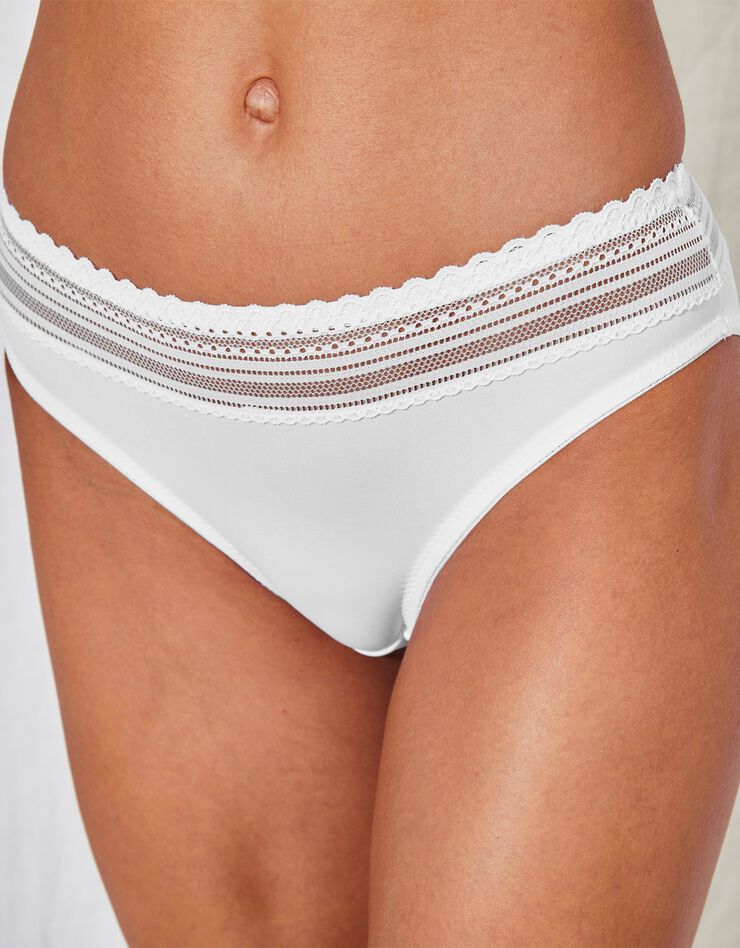 Culotte invisible microfibre et dentelle forme midi Albury - lot de 2 (blanc) Culotte invisible microfibre et dentelle forme midi Albury - lot de 2 (blanc)