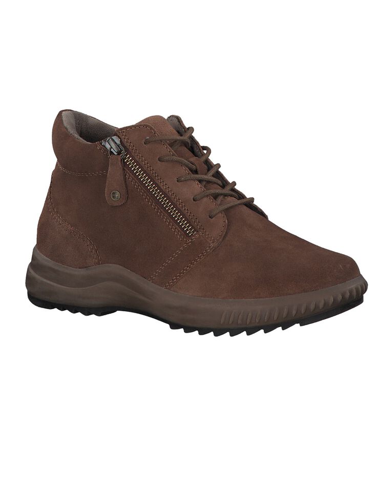 Bottines dessus croûte de cuir - largeur confort (marron) Bottines dessus croûte de cuir - largeur confort (marron)
