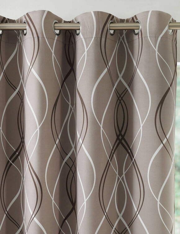 Rideau occultant imprim&eacute; serpentins (taupe)