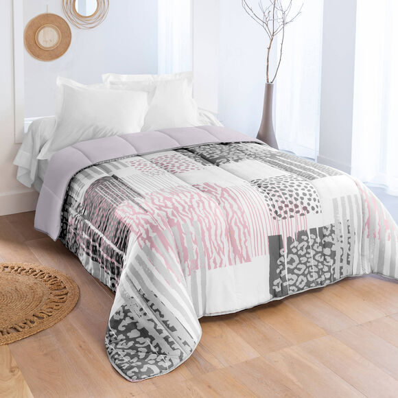 Couette microfibre imprimée Savane  400 g/m² (gris)