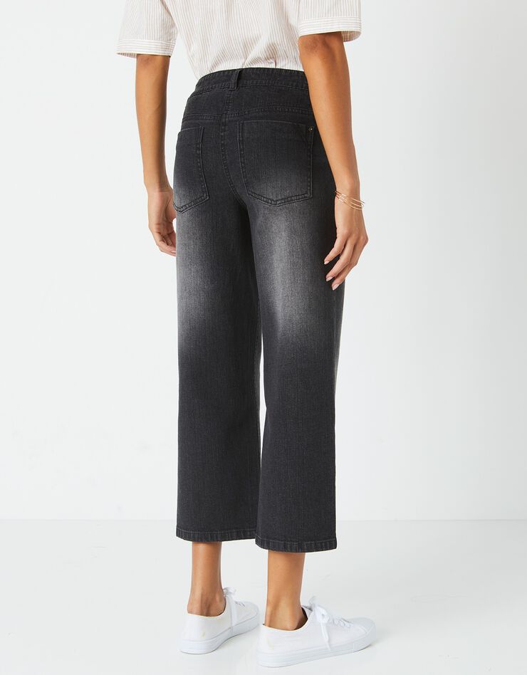 Jean large raccourci coupe stretch, spécial petites (noir) Jean large raccourci coupe stretch, spécial petites (noir)