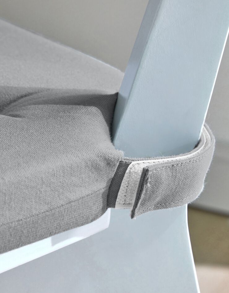 Galette de chaise unie carrée coton - lot de 2 (gris perle)