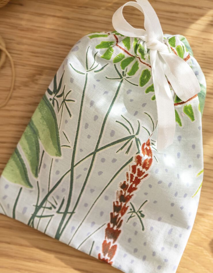 Carré démaquillant upcyclé, lot de 4 avec pochette - collection upcycling (vert)