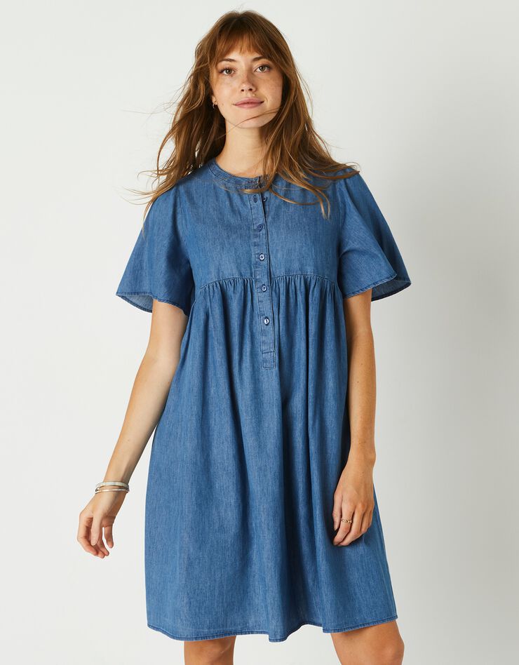 Robe évasée, denim léger (bleached) Robe évasée, denim léger (bleached)