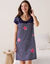 Chemise de nuit ray&eacute;e et &eacute;toiles, fils teints (marine)