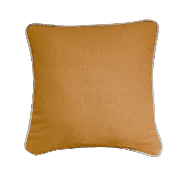 Coussin uni biais en jute  (miel)