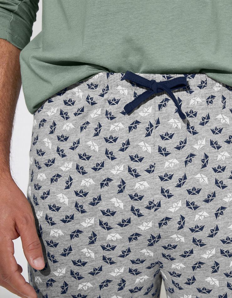 Pantalon pyjama imprimé (gris / marine) Pantalon pyjama imprimé (gris / marine)