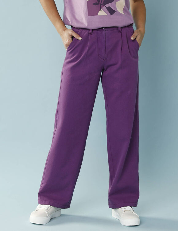 Pantalon coupe large, Spécial Petites (violine)