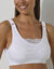 Soutien-gorge forme brassière coton stretch avec bretelles réglables  - sans armatures (blanc)