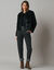 Veste duveteuse boutonn&eacute;e, manches longues (noir)