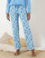 Pantalon de pyjama imprimé fleuri (bleu / écru)