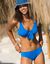 Culotte de bain forme midi maille gaufrée Ampoza (bleu)