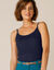 Débardeur fines bretelles coton uni (marine)