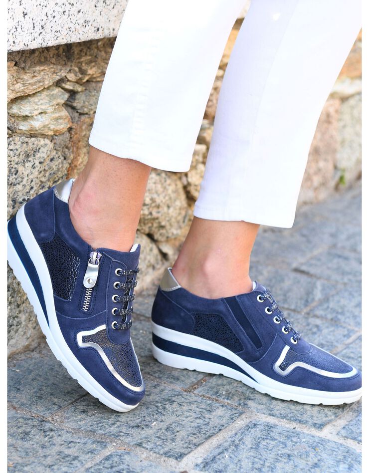 Derbies à lacets, petit compensé (marine) Derbies à lacets, petit compensé (marine)
