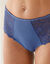 Culotte microfibre et dentelle stretch forme maxi taille haute - lot de 2 (noir + bleu)