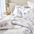 Linge de lit Madeleine coton (blanc / bleu)