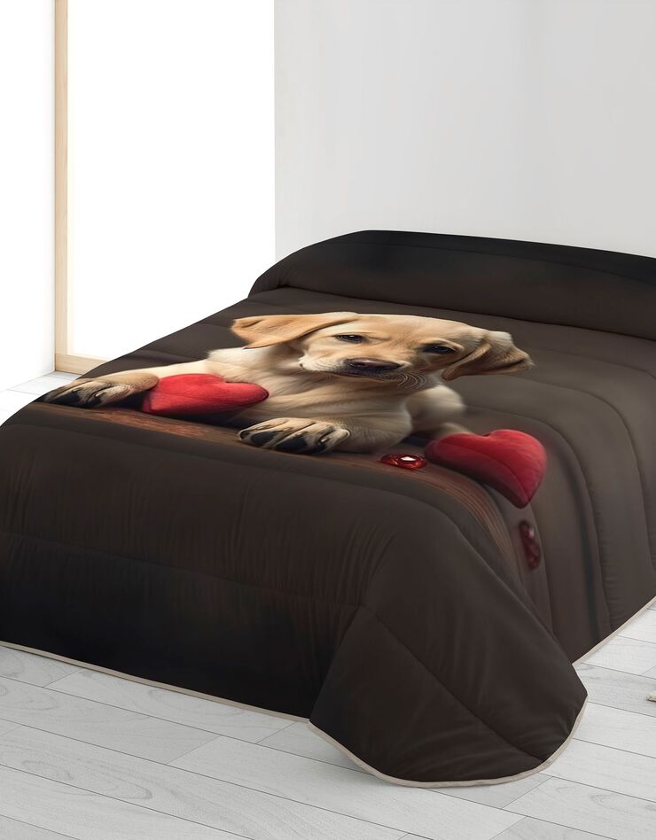 Couette microfibre imprimée Golden - 200 g/m2 (marron / beige)