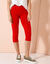 Legging corsaire uni maille stretch (rouge carmin)
