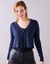 Gilet boléro, maille côtelée (marine)