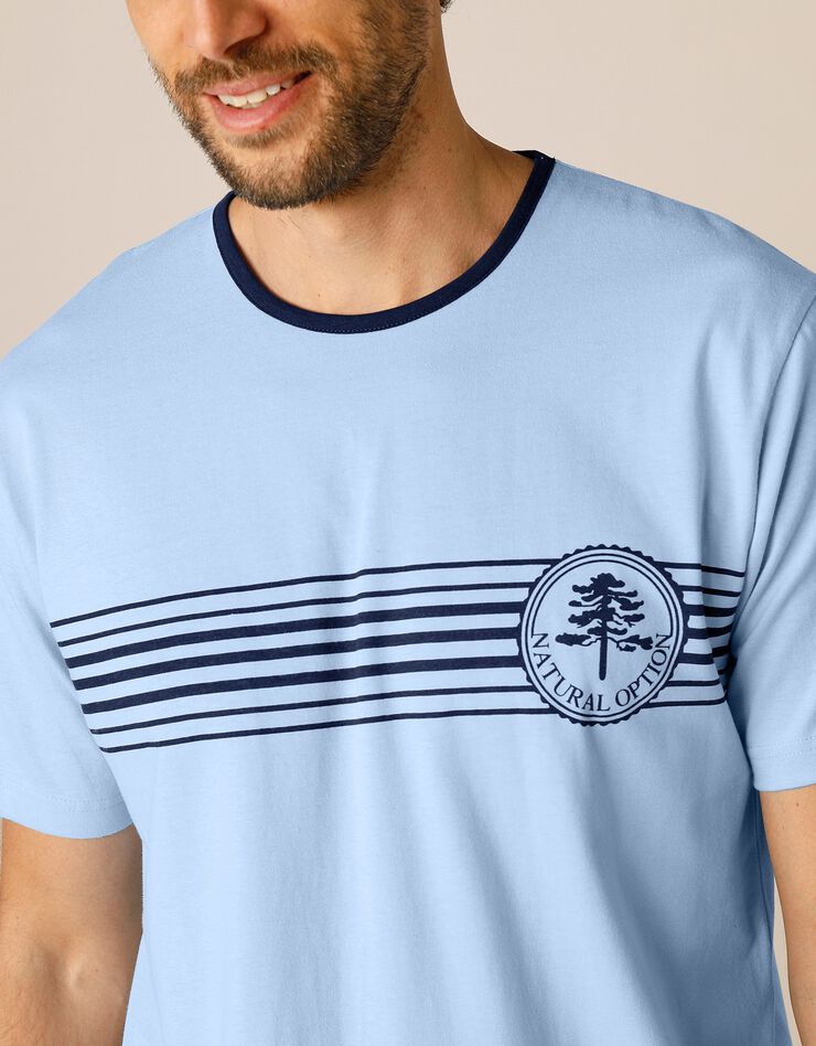 Pyjama short jersey coton manches courtes (bleu / marine)