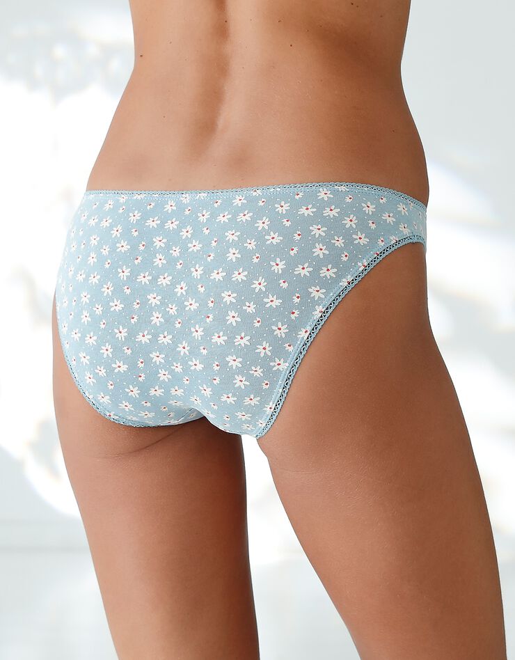 Slip coton imprimé motifs "cerises" assortis – Lot de 4 (grenadine / bleu) Slip coton imprimé motifs "cerises" assortis – Lot de 4 (grenadine / bleu)