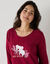 Chemise de nuit longue longues motif &laquo;koala&raquo; (cerise)