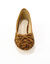 Ballerines à talons imprimées léopard. (beige / noir)