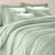 Linge de lit uni polyester-coton Colombine (vert amande)