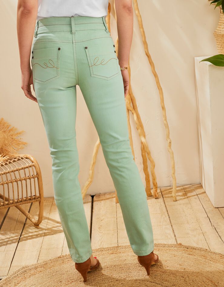 Jean coupe droite stretch couleur (vert clair) Jean coupe droite stretch couleur (vert clair)