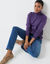 Pull col roul&eacute;, toucher doux (aubergine)