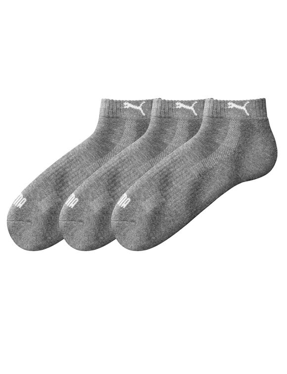 Chaussettes basses matelassées quarter - lot de 3 paires (gris chiné)