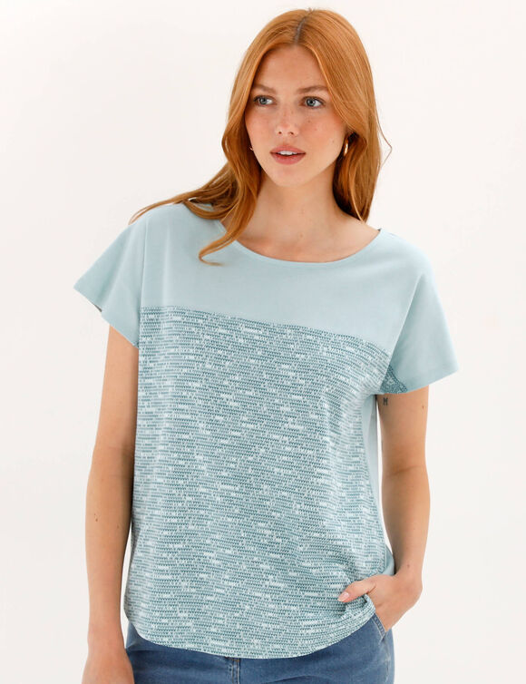 T-shirt imprim&eacute; col rond (c&eacute;ladon)