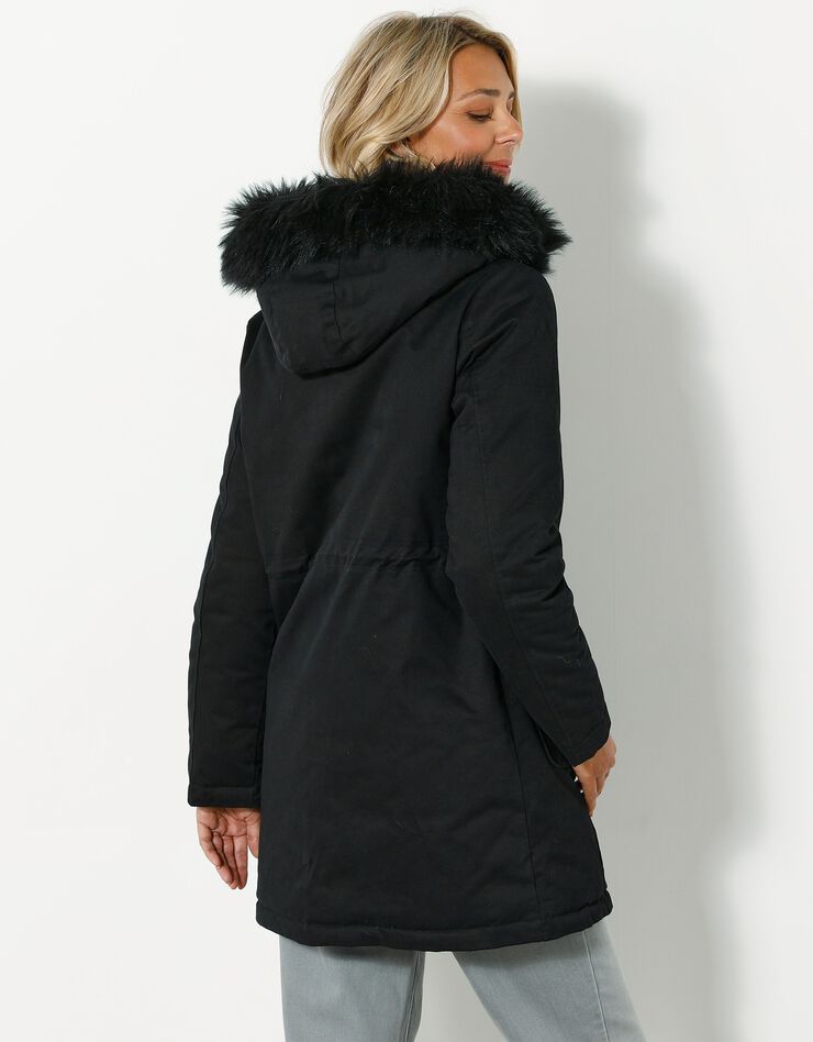 Parka réversible doudoune matelassée déperlante (noir) Parka réversible doudoune matelassée déperlante (noir)