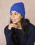 Bonnet en maille unie (bleu)