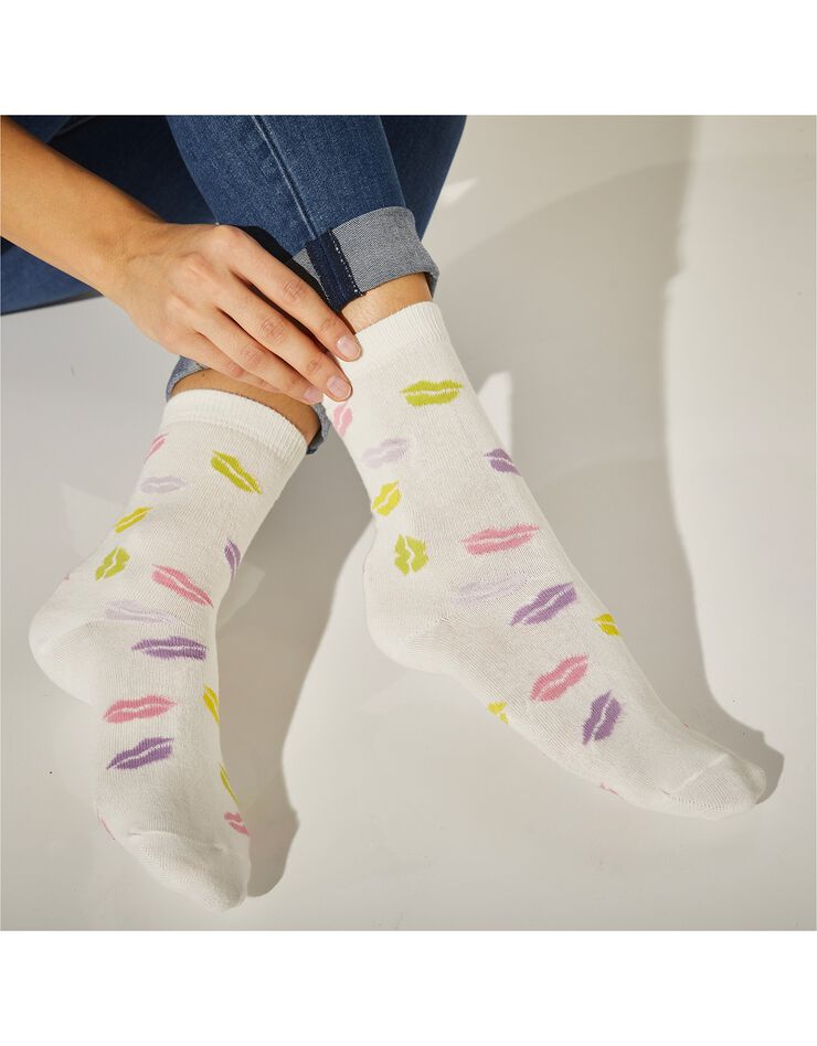 Chaussettes fantaisie à motifs girly - lot de 3 (écru) Chaussettes fantaisie à motifs girly - lot de 3 (écru)