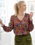 Blouse smocks épaules imprimé fleuri (marine / paprika)