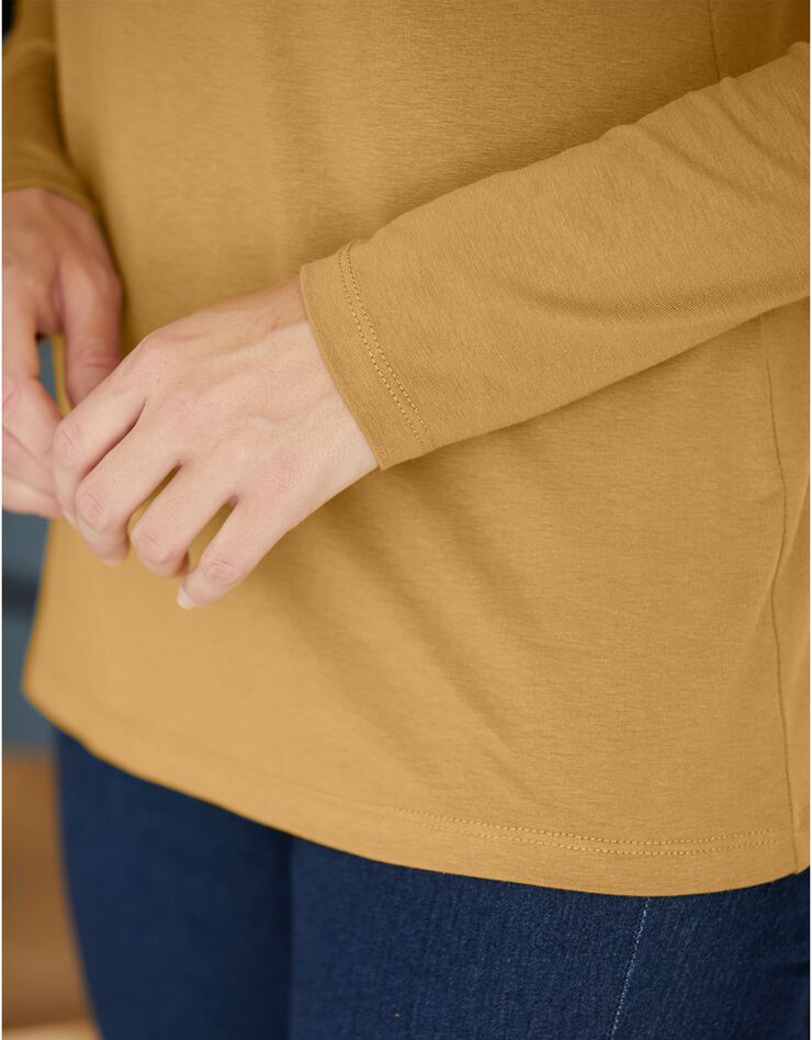 Tee-shirt uni col rond viscose stretch (curry) Tee-shirt uni col rond viscose stretch (curry)
